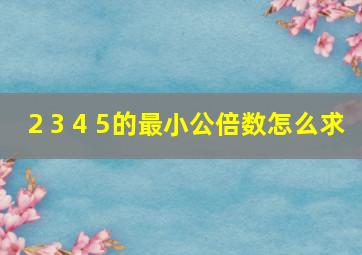 2 3 4 5的最小公倍数怎么求